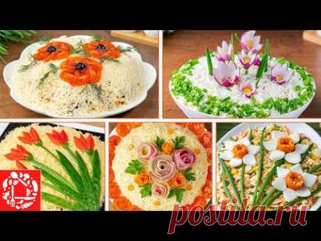 5 самых красивых салатов с цветами! Удивите своих гостей!