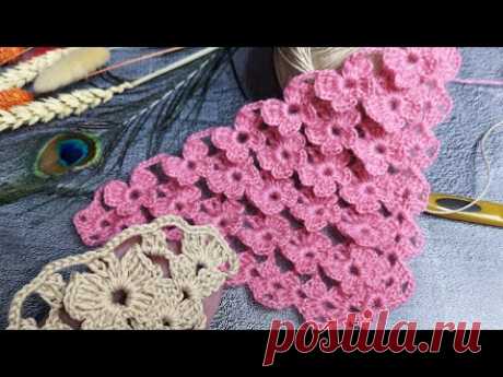 SIMPLE and VERY beautiful 3D shawl with butterflies🦋ПРОСТОЙ узор для шали🦋Всего 2 раппорта🦋