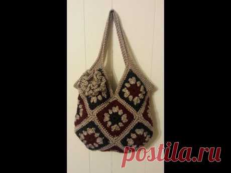 #Crochet 13 square granny square Handbag Purse #TUTORIAL