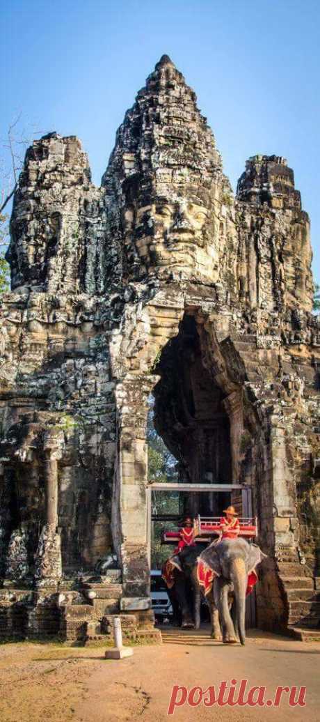 The Bayon is a well-known and richly decorated Khmer temple at Angkor in Cambodia