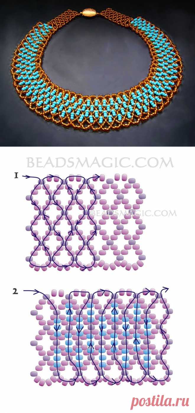 Free pattern for beaded necklace Paula | Beads Magic