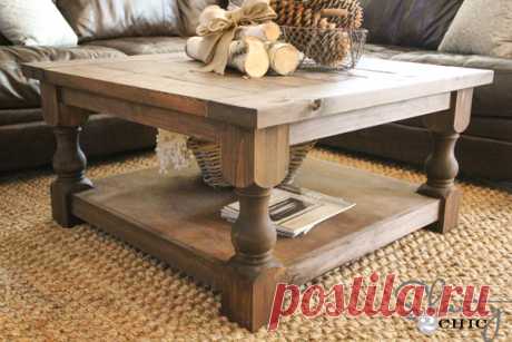 DIY Square Coffee Table - Shanty 2 Chic Hey guys!  I am LOVING my latest knock off piece!  I fell in love with the inspiration piece in a popular home decor catalog and had to have something like it!!  I enlisted the help of our sweet and talented friend, Ana White, on this project and boy did she deliver! Ahhhh I am so…