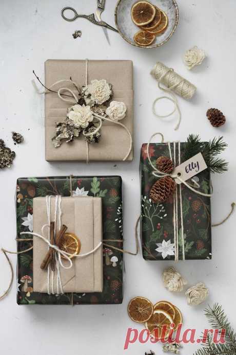 Пин содержит это изображение: DIY Nature-Inspired Christmas Gift Wrapping Ideas