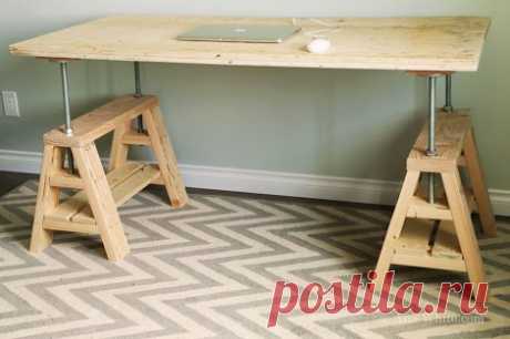 Ana White | Modern Indsutrial Adjustable Sawhorse Desk to Coffee Table - DIY Projects