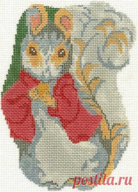 Timmy Tiptoes Ornament Beatrix Potter Hand-Painted Needlepoint Canvas Timmy Tiptoes OrnamentNeedlepoint CanvasCompany: Silver Needle Mesh Size: 18 Design Size: 4" x 6" This design is based on the timeless characters of the beloved Beatrix Potter stories. The canvas is in stock and ready for immediate shipment!This listing is for the canvas only and does not include yarn or a stitch guide