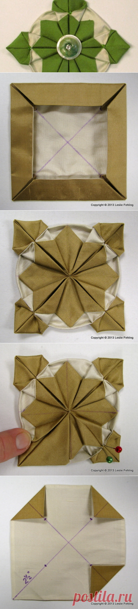 Everyday Artist: Fabric Origami Step-by-Step - &quot;Fennel&quot;