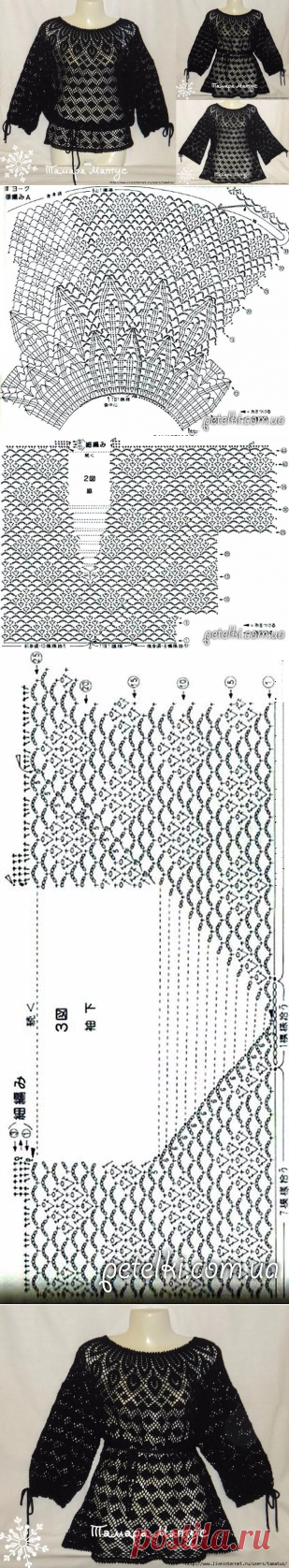 Черная Орхидея. Туника Тамары Матус. Как вязать