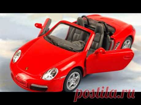 Porsche Boxster S toy car. Scale model car 1/34. KINSMART - YouTube