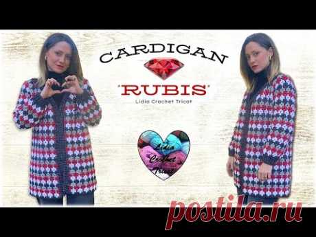CARDIGAN "RUBI" GILET CROCHET FACILE AVEC COL EN V #crochet #вязание #tutocrochet #cardigan