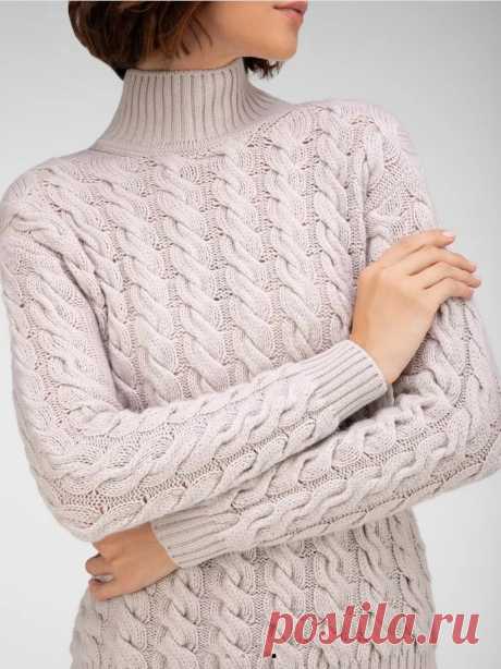 Кашемировый свитер от Gentryportofino с красивыми жгутами (схема узора)