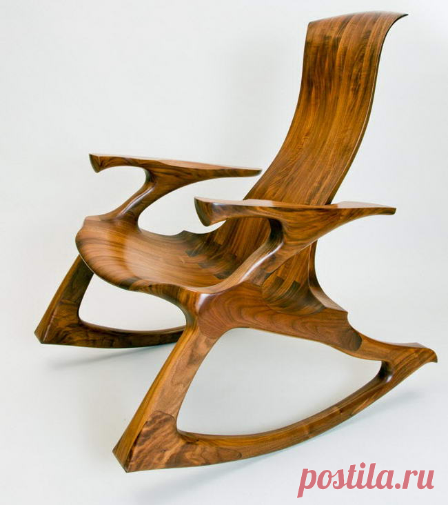 Крутое кресло-качалка из фанеры. Полный проект с чертежами | мебель .