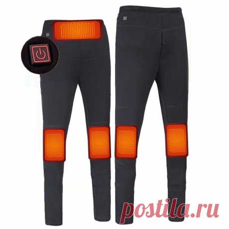 Tengoo 3-gears control electric heated warm pants men women usb heating base layer elastic long johns insulated heated trousers for camping hiking Sale - Banggood.com