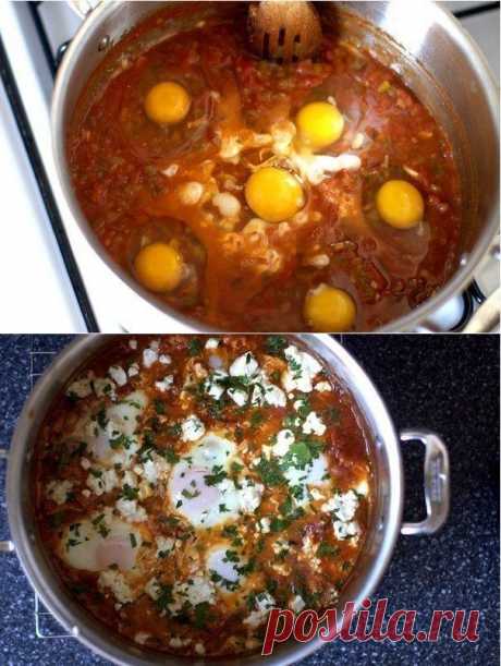 Как приготовить шакшука (яичница с помидорами, перцем и специями) - рецепт, ингридиенты и фотографии