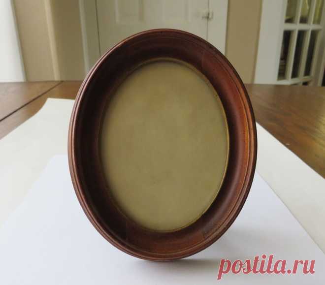 Antique Oval Wood Frame With Glass Table Top Vintage Photo - Etsy