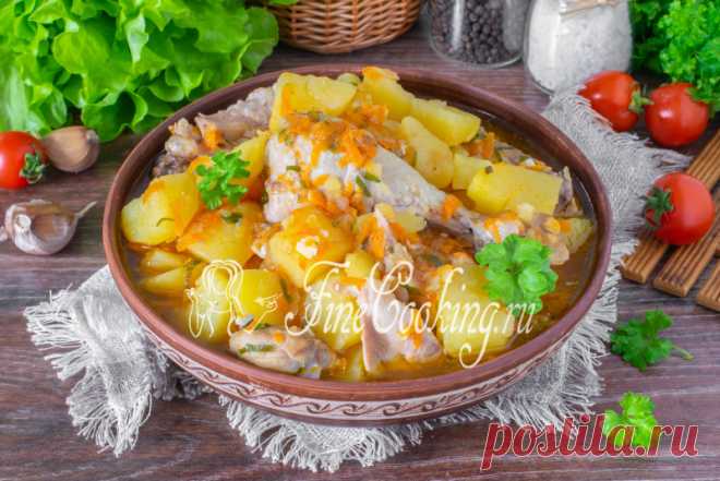 Курица с картошкой в мультиварке Пошаговый рецепт простого, вкусного и сытного блюда.