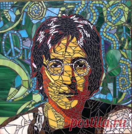 Lennon Legend John Lennon Mosaic on wood 24"x24" Not For Sale