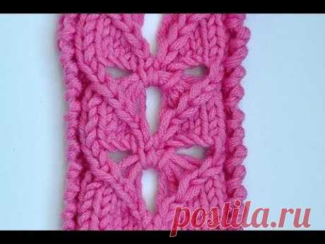 How to Knit * Hearts Lace stitch * Knit stitches - YouTube