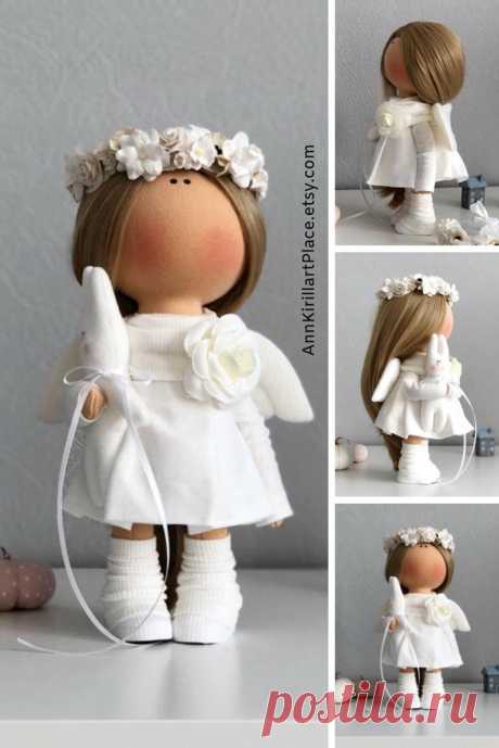 Love Angel Handmade White Tilda Doll Fabric Interior Doll | Etsy