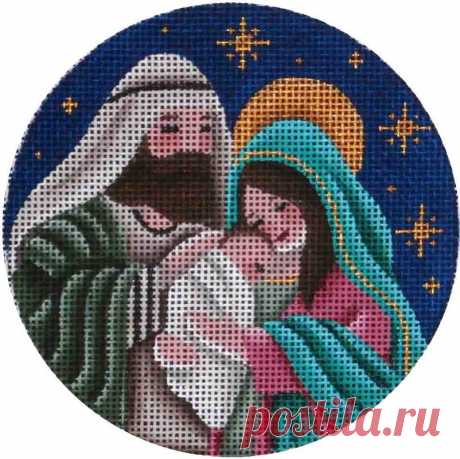 Nativity Ornament II Adorable high-quality Nativity Ornament II. The Needlepointer is a full-service shop specializing in hand-painted canvases, thread fibers, needlepoint books, accessories, needlepoint classes and much more.
