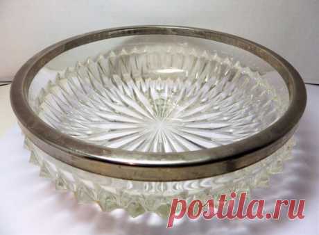 Vintage Large Diamond Cut Glass Bowl Silver Plated Rim Made in - Etsy This Bowls item by MargueriteMix has 30 favorites from Etsy shoppers. Ships from Winston Salem, NC. Listed on Jun 26, 2022