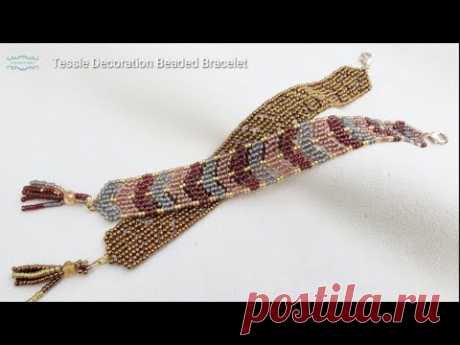 Tessle Decoration Beaded Bracelet. Beading Tutorials. Beads Jewelry Making. Handmade Bracelet.