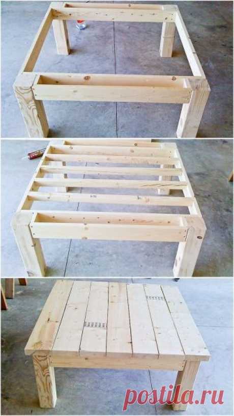 Table from pallet wood I dont want to use pallet wood but I want to make this for the living room. Diy Pallet, Outdoor Table, Bedside Table, Coffee Ta