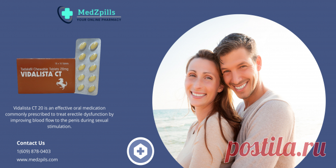 Vidalista CT 20 offers a spectrum of key benefits for individuals grappling with erectile dysfunction. Primarily, its active ingredient, Tadalafil, fosters sustained blood flow to the penile region, facilitating and maintaining firm erections conducive to satisfying sexual experiences. Unlike some counterparts, Vidalista CT 20 boasts an extended duration of action, providing up to 36 hours of erectile support post-consumption, affording greater flexibility and spontaneity in intimate encounters.