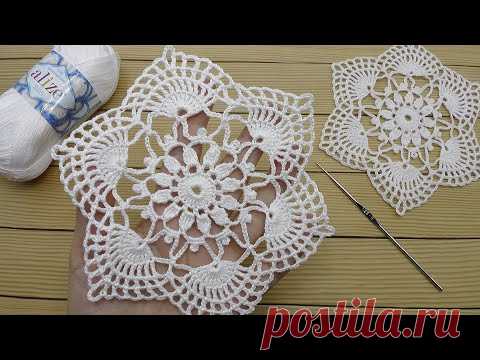 Красивый ажурный МОТИВ вязание крючком Beautiful Crochet Pattern knitting Tutorial for beginners
