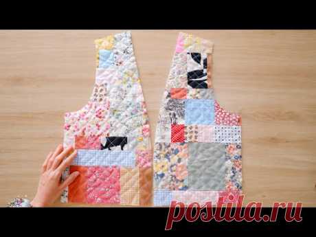 Look how I transform my scrap fabric into a beautiful patchwork quilting vest