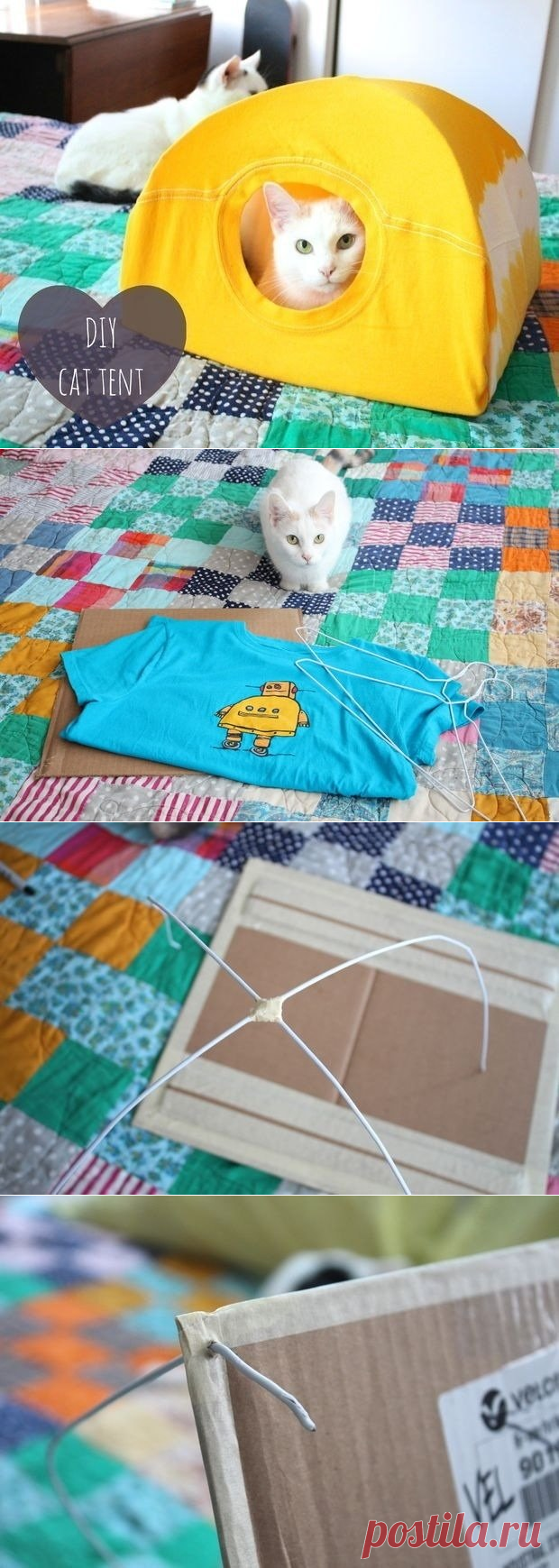 Дом для кошки из старой футболки | oblacco