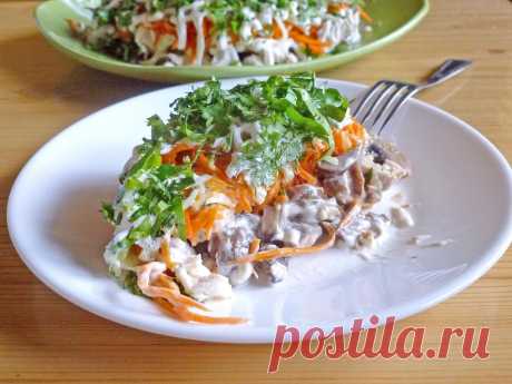 Оргазм салат с жареными шампиньонами рецепт с фото пошагово - 1000.menu