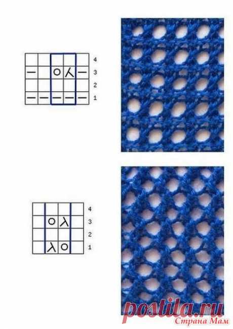 Сетчатые узоры спицами - Вязание - Страна Мам