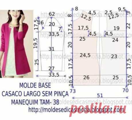 Molde de blazer feminino para corte e costura | Moda & Casa