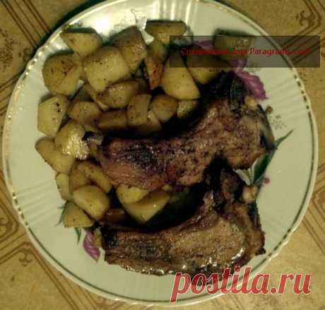 Запеченная свинина на кости с картофелем в духовке кулинарный рецепт с фото от Paragrams