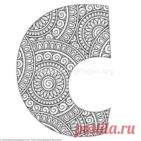 Mandala Alphabet Letters C Coloring Pages &amp;#8211; GetColoringPages.org