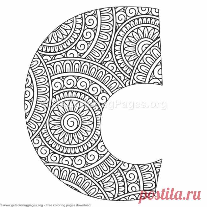 Mandala Alphabet Letters C Coloring Pages &#8211; GetColoringPages.org