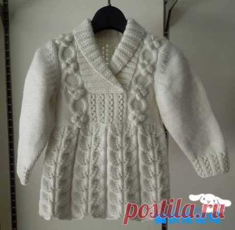 Теплое платье для девочки вязаное спицами. Нарядное платье спицами для девочки | Handmade24