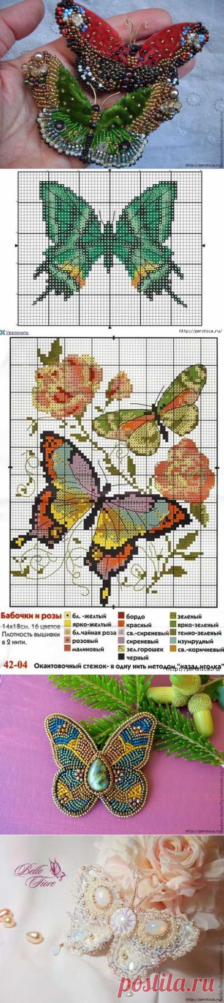 Схемы для вышивки бабочек бисером