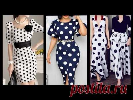 outstanding most trendyy polka dot middi dresses collection for ladies in black and white