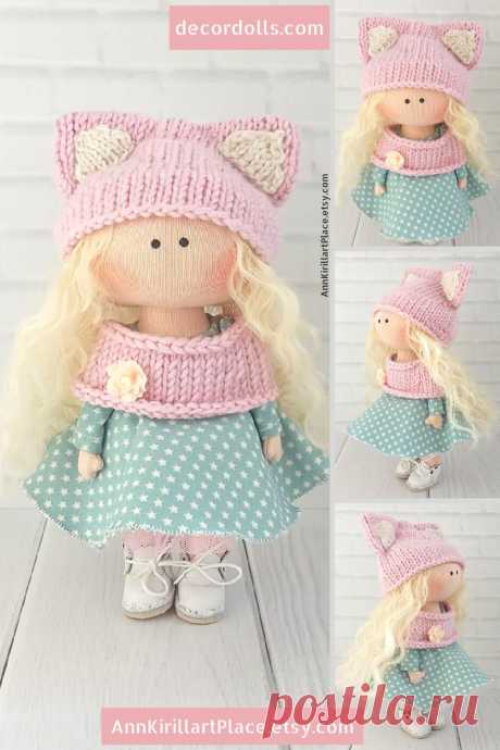 Textile Art Doll Girl Gift Idea Motherday Gift Doll | Etsy