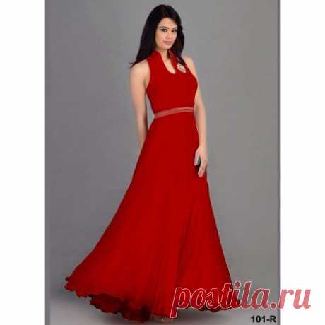 Latest New Designer Long Red Party Wear Gown-Online Shopping-