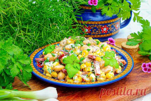 Салат кукуруза фасоль колбаса рецепт с фото пошагово - 1000.menu
