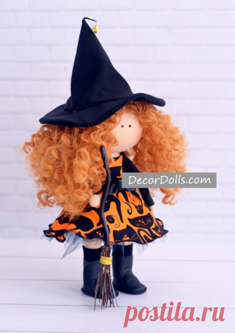 Halloween Art Doll, Witch Rag Doll, Soft Cloth Doll, Fabric Interior D – Decor Dolls