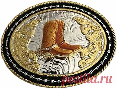 JTWMY Oval Cool 3D Lace Gold Boots Cowboys Belt Buckle With Metal Fashion Men Buckles For 4cm Wide Belt-Antique Silver : Amazon.co.uk: Clothing