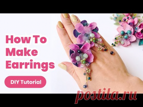 Easy Earrings Making. DIY Handmade Floral Accessories. New Jewellery Idea for Girls 2022