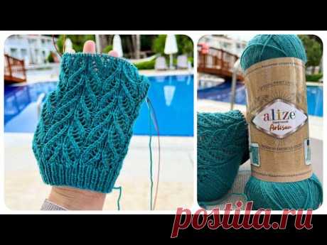 Шикарный ажурный УЗОР спицами. Вязание спицами для начинающих. knitting pattern
