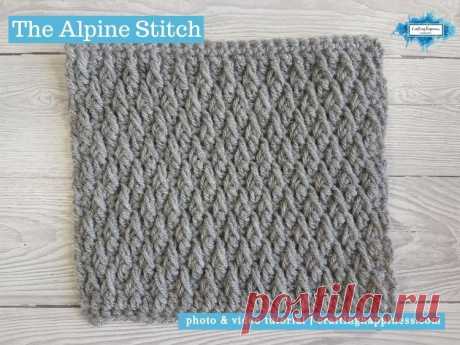 The YELLOW squares are a textured diamond shape.
The Alpine Stitch Crochet Pattern | Crafting Happiness