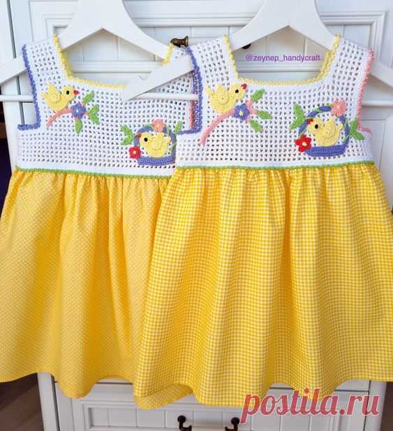 PDF Pattern.Summer crochet yellow baby girl baby dress.Explanation with inch and cm measurements for 6 months old and 1,2,3,4,5,6years old