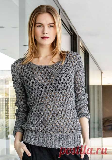 Lana Grossa PULLI IM GITTERLOCHMUSTER Lunare - FILATI Handstrick No. 63 (Home)  - Modell 64 | FILATI.cc WebShop