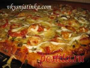 Пицца с грибами - рецепт с фото